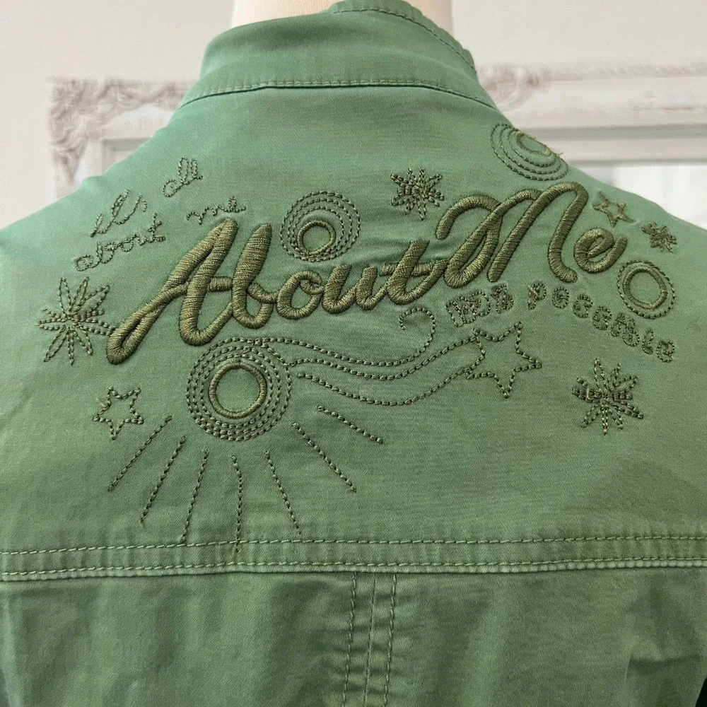 vintage green moto jacket with 